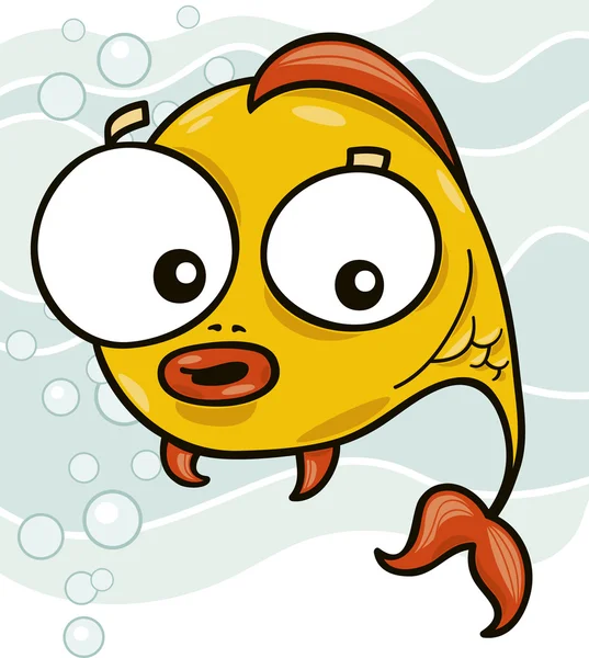 Ilustracja Kreskówki Cute Little Fish — Wektor stockowy
