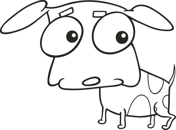 本を着色かわいい小さな犬の漫画イラスト — ストックベクタ