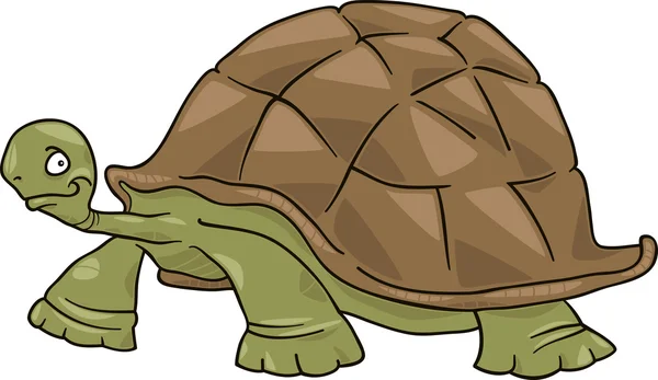 Cartoon Vector Illustration Funny Big Turtle — Stock Vector