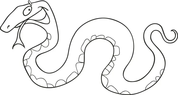 Мультфильм Векторная Иллюстрация Смешной Змеи Раскраски Книги — стоковый вектор