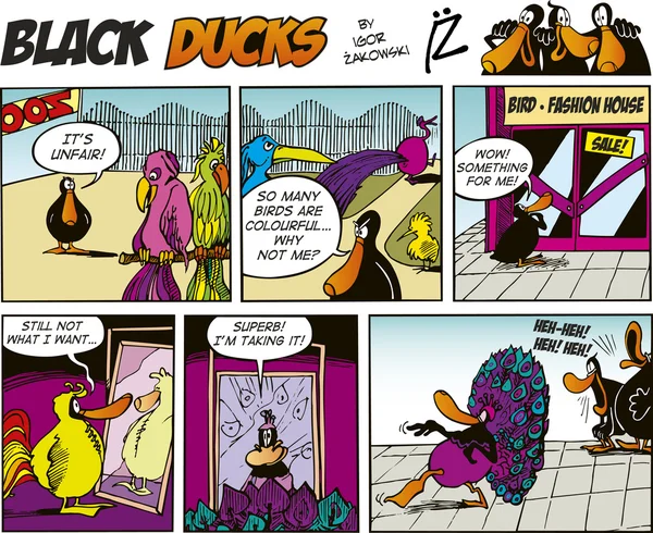 Black Ducks Comics episode 10 — Stock Vector
