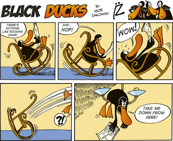 Černé kachny komiks díl 2 — Stockový vektor