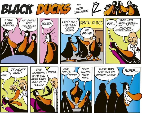 Černé kachny komiks Epizoda 3 — Stockový vektor