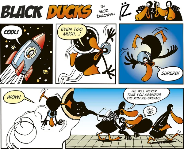 Black Ducks Comics Episode 1 — Stockvektor