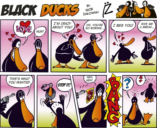 Černé kachny komiks díl 11 — Stockový vektor