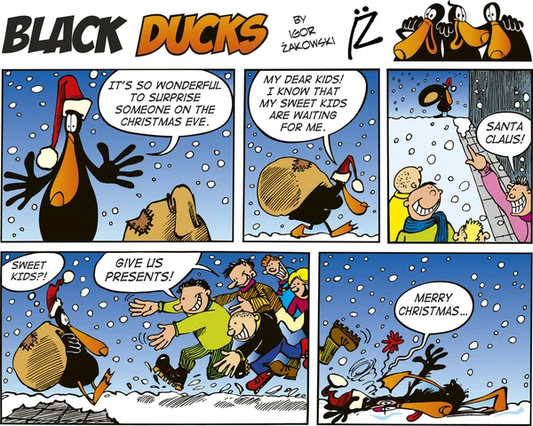 Black Ducks Comic Strip Episodio — Vector de stock