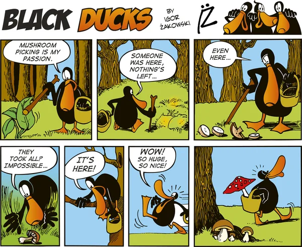 Černé kachny komiks díl 23 — Stockový vektor