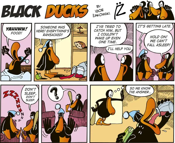 Patos Pretos Comic Strip Episódio — Vetor de Stock