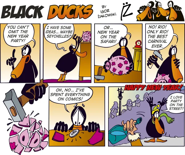 Black Ducks Comics 34 эпизод — стоковый вектор