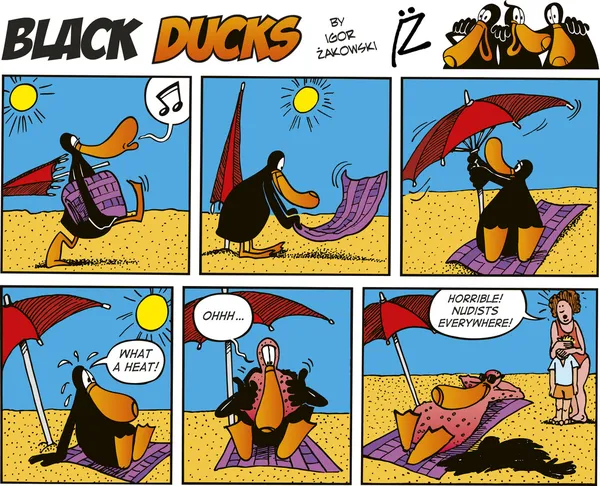 黑鸭子漫画集 — 图库矢量图片