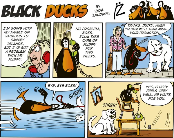 Black Ducks Comic Strip Episodio — Archivo Imágenes Vectoriales