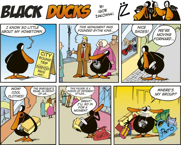 Μαύρο πάπιες κόμικς επεισόδιο 62 — Διανυσματικό Αρχείο