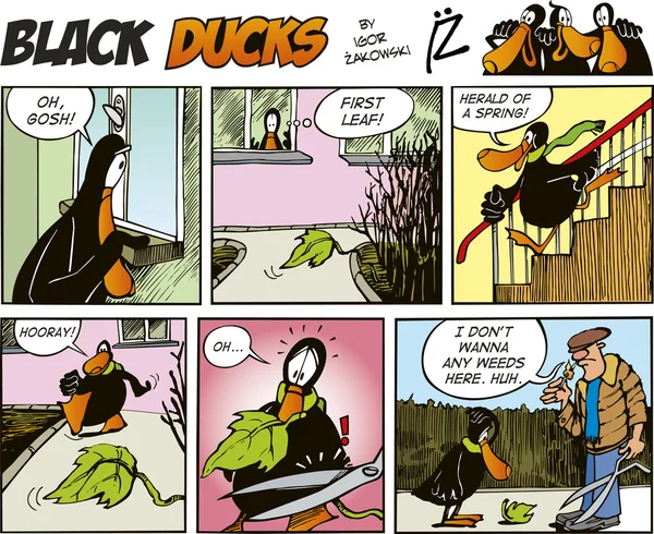 Černé kachny komiks díl 61 — Stockový vektor