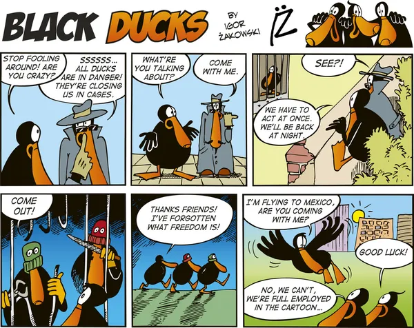 Μαύρο πάπιες κόμικς επεισόδιο 60 — Διανυσματικό Αρχείο