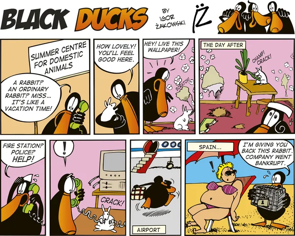 Black Ducks Comics episode 52 — Stock Vector