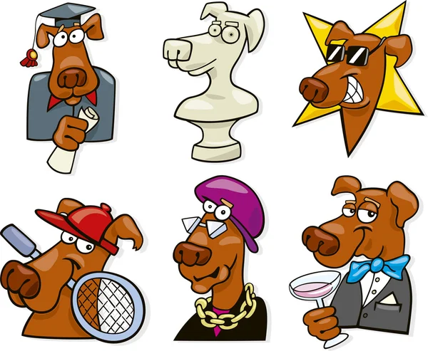 Conjunto de ícones de cães — Vetor de Stock