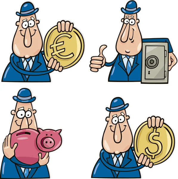 Business Concept Cartoon Illustrations Funny Man — Stock Vector