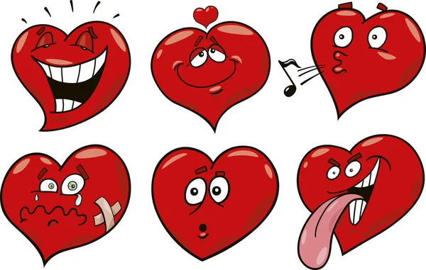 Καρτούν Εικονογράφηση Της Συλλογής Αστεία Καρδιές — Διανυσματικό Αρχείο