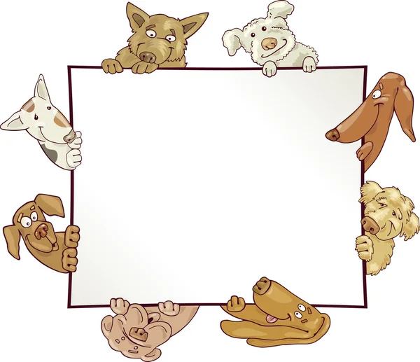 Cadre avec chiens — Image vectorielle