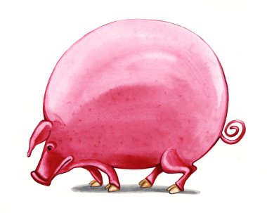 Fat big pig clipart