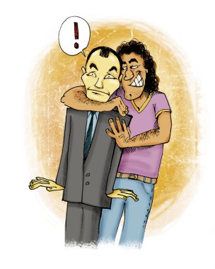 Sudden hug clipart