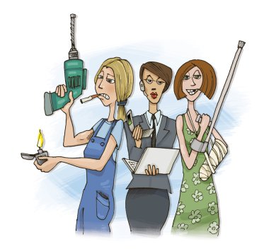 Three women clipart