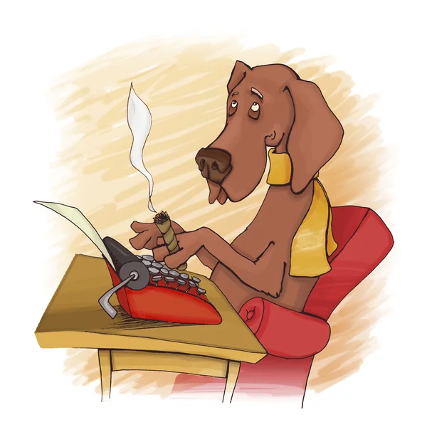 Escritor cão — Fotografia de Stock