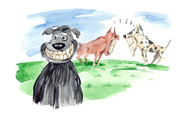 Собаки голые зубы — стоковое фото