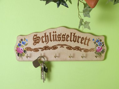 The photo shows a countrified key holder clipart