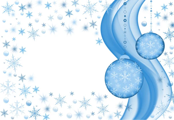 Pěkná Sněhová Design Bílé Modré Dvěma Dekorace Míčů — Stock fotografie