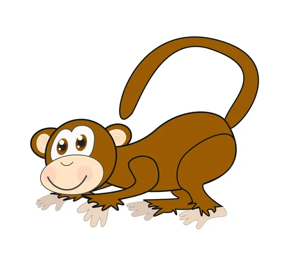 野生动物园的猴子矢量图 — 图库矢量图片