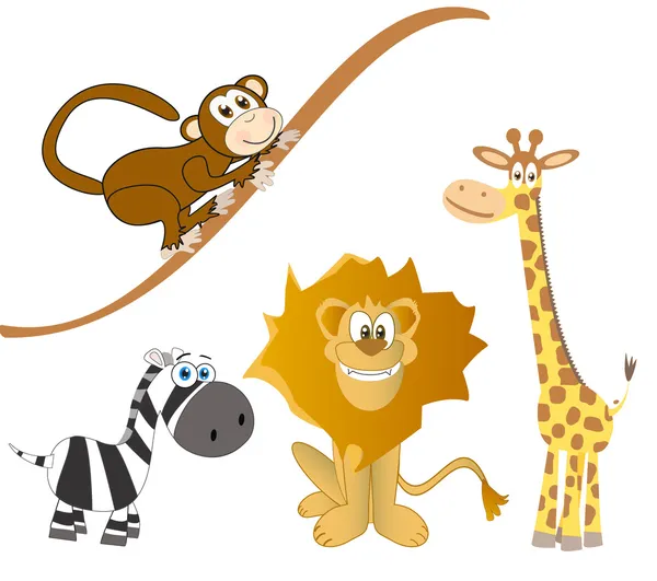 Africa wildlife cartoon — Stock Vector
