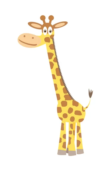 Roliga Tecknade Giraff Vit Bakgrund Vektor Illustration有趣的卡通长颈鹿在白色背景 矢量图 — Stock vektor