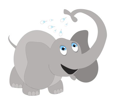 Elephant cartoon - vector and jpg format clipart