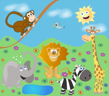 Funny zoo clipart