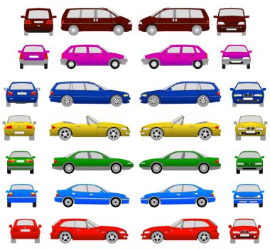 Set of cars clipart