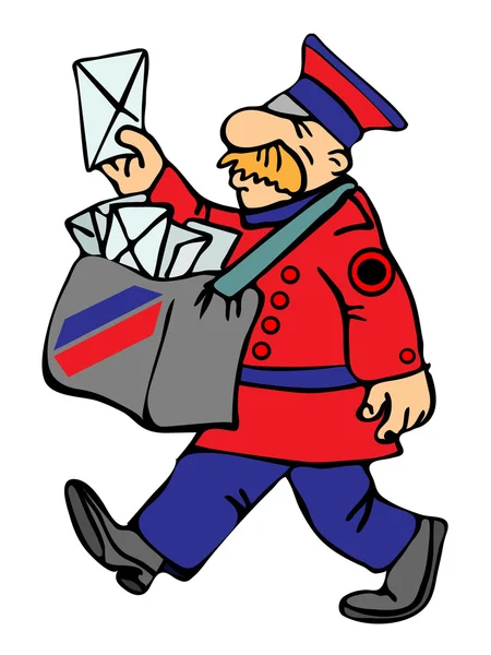Walking Postman — Stock Vector