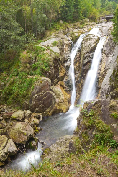 Pionowe Krajobraz Lolaia Wodospad Parku Narodowego Retezat Rumunia — Zdjęcie stockowe