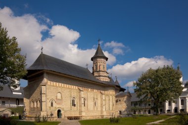 Exterior view of the church at Neamt Monastery, Romania. clipart