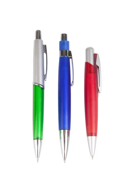 Bolígrafos de colores sobre un fondo blanco — Foto de Stock