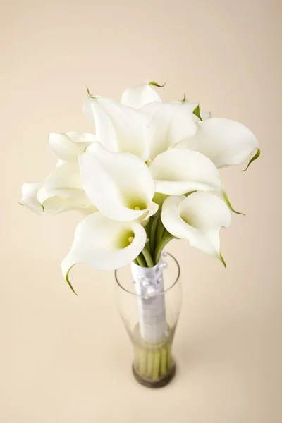 Bridal Bouquet White Feces Glass Vase — Stock Photo, Image