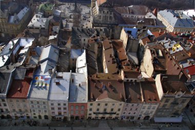 eski şehrin Lviv bir yükseklikten manzara