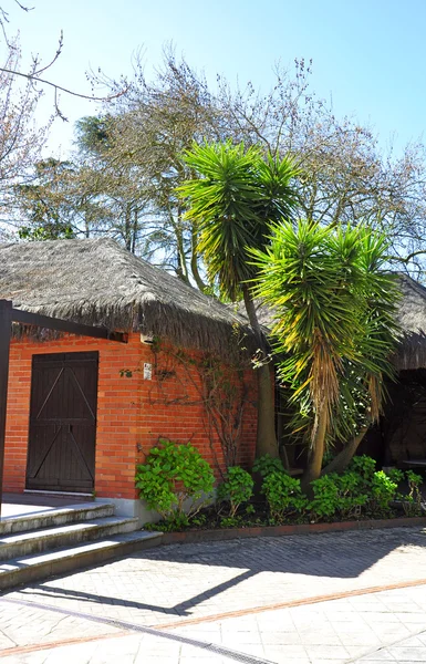 stock image Brick house thatched roof