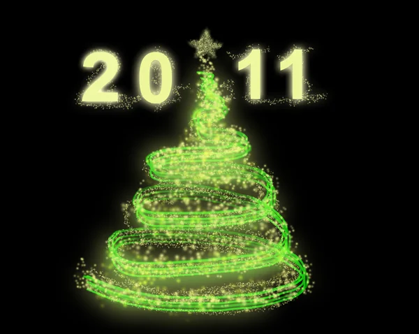 2011 yeni yıl yılbaşı ağacı — Stok fotoğraf