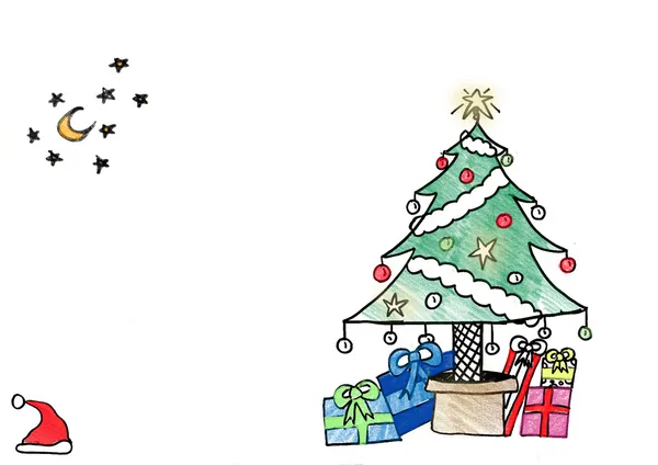 Dibujo infantil Navidad — Foto de Stock
