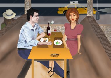 Restaurant date clipart