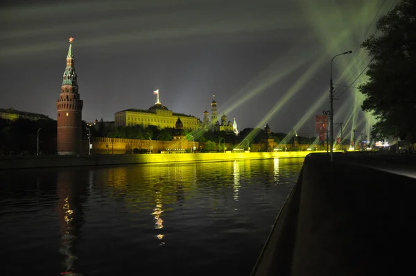 Kremlin Embankment at night, Moscow, Russia. — Stock Photo, Image