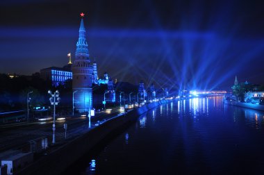 Kremlin setin vasıl gece, moscow, Rusya Federasyonu.