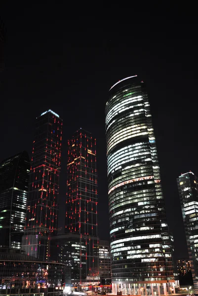 Město Moskvy v noci. Stock Obrázky