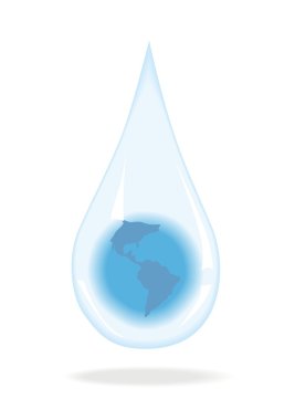 Blue drop wather inside the planet life clipart